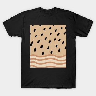 Warm Toned Dots Boho Abstract Shapes  Design T-Shirt